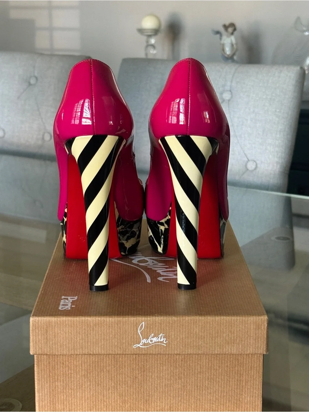 CHRISTIAN LOUBOUTIN LEATHER Chester Fille Platform 140 MM Pink 39